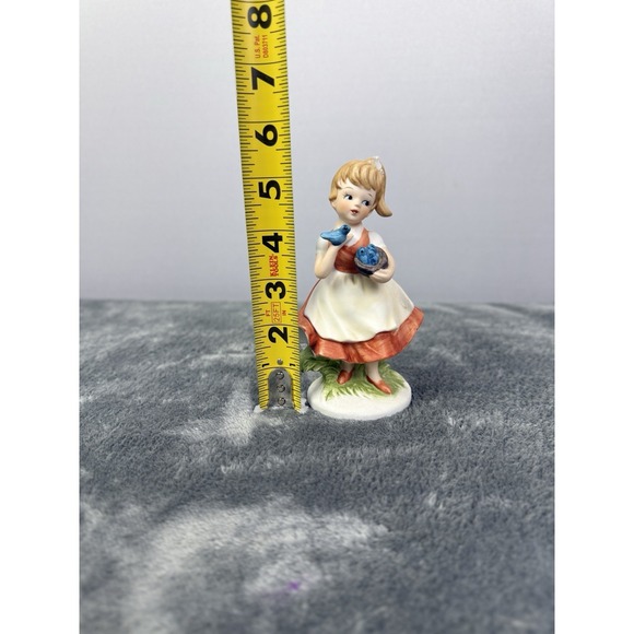 Vintage‎ C-8613 Girl with Blue Bird Figurine Napcoware Made in Poland Porcelain - Picture 7 of 7